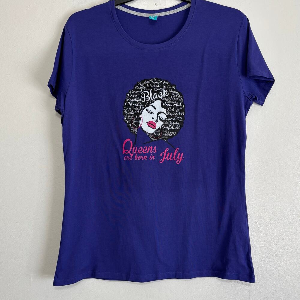Spreadshirt Purple Queens Are Born in July Graphic Tee XXL